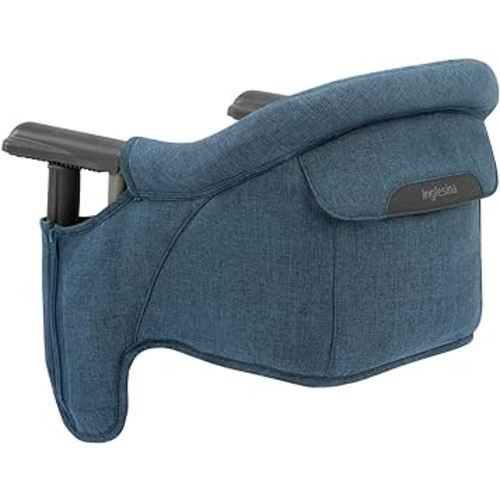 Inglesina Fast Table Chair, Slate Blue Melange - High Chair for Babies & Toddlers 6-36 Months - Fits Tables 0.8'' to 3.35'' Thick - Collapsible, Portable Design - Includes Travel Bag - BPA Free