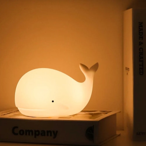 Table Lamp Silicone Whale LED Color Changing Rechargeable Touch Control