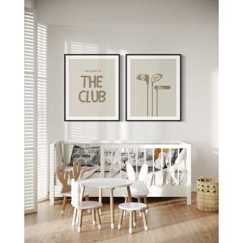 Golf Nursery Decor Set of 2 Prints, Golf Nursery, Digital Prints, Boho Golf Boys Room Decor, Playroom Golf Wall Art, GOLF Clubs