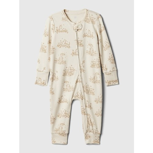 Baby Footless One-Piece in beige bear, size: 3-6 M