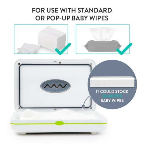 Prince Lionheart Travel Friendly Portable Baby Compact Wipe Warmer, Gray, with Car Adaptor