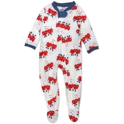 HonestBaby Sleep & Play Footed One-Piece Pajama Sleeper 100% Organic Cotton, Baby Girls