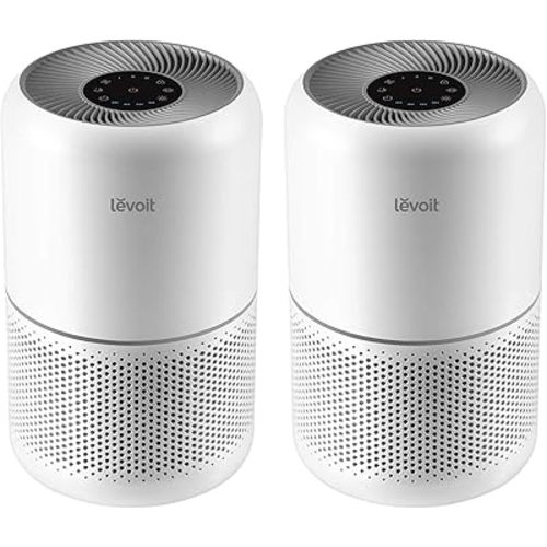 LEVOIT Air Purifier for Home Allergies Pets in Bedroom, Covers Up to 1073 ft² by 56W High Torque Motor, AHAM VERIFIDE, 3-in-1 Filter, HEPA Sleep Mode, Remove Dust Smoke Odor, Core300-P, White, 2 Pack