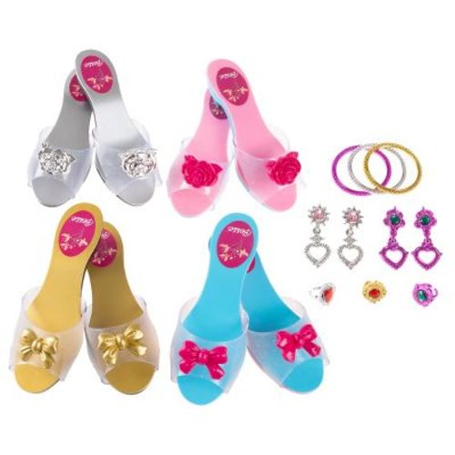 Toy Time Kids' Princess Dress-Up Accessory Set - 4 Pairs of Shoes, 3 Bracelets, 3 Rings, and 2 Pairs of Earrings