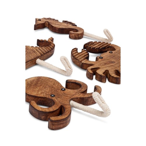 Cove Sea Life Motif Set of 4 Wall Hooks
