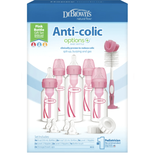 Dr Brown's Narrow Options+ Bottle Gift Set Pink – Baby Kingdom