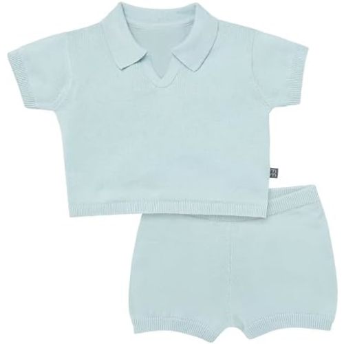 Modern Moments by Gerber Baby Boys 2-piece Johnny Collar Sweater and Short Set