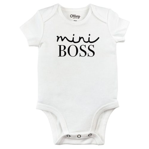 Mini Boss Bodysuit, White, Size: 6 mo.