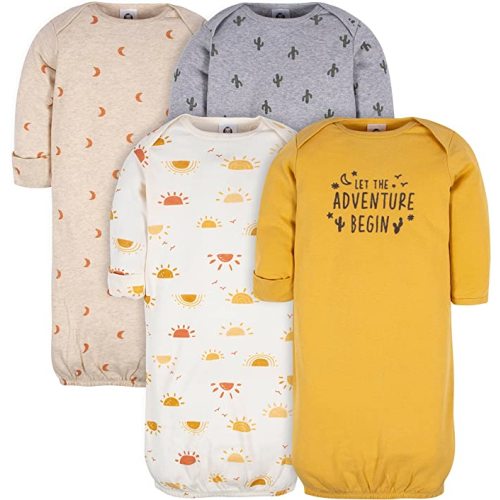 Gerber Unisex Baby Boy and Girls 4-Pack Sleeper Gown