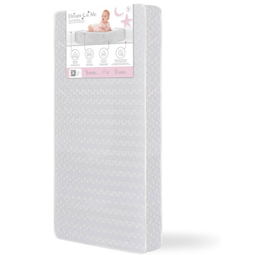 Dream On Me Honeycomb Orthopedic Firm Fiber Standard Baby Crib Mattress, Greenguard Gold and JPMA Certified, 5” Fiber Core Optimum Support, Fits Crib and Toddler Bed, Waterproof Vinyl Cover
