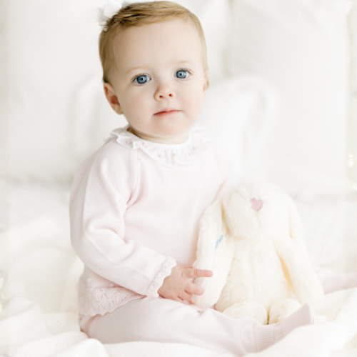 Rose Ruffle Collar Diamond Knit Set I Feltman Brothers