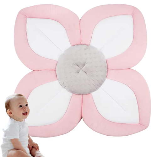 Morfone Baby Bath Seat, Soft Pink Lotus Flower Tub Cushion for Infants and Toddlers