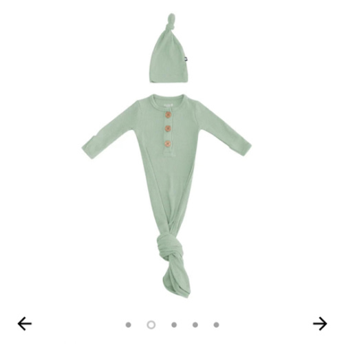 Ribbed Knotted Gown with Hat Set