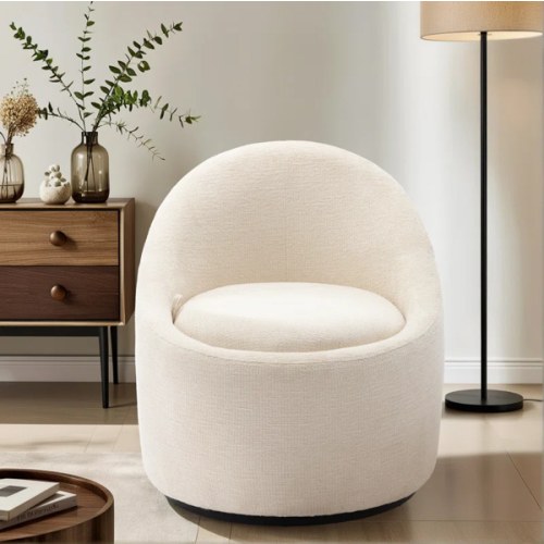 Wrought Studio Lawandra Modern Upholstered Swivel Barrel Chair | Wayfair