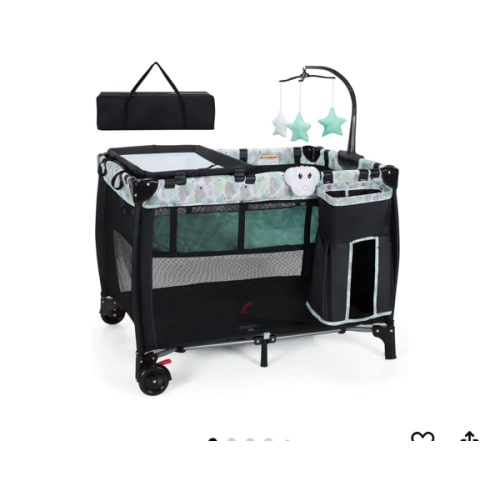 BABY JOY Portable Baby Bassinets, 3-in-1 Foldable Baby Portacot w/Changing Table, Music Box, Hanging Toys, Lockable Wheels & Carry Bag, Folding Travel Cot for Infant Toddler (Black) : Amazon.com.au: Baby