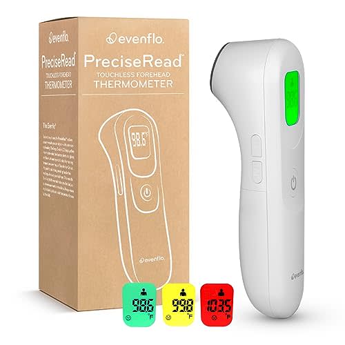 Evenflo PreciseRead Touchless Forehead Thermometer for Adults, Children, Babies, Food and Liquids – Accurate, Fast, No Contact, with Color-Coded Results