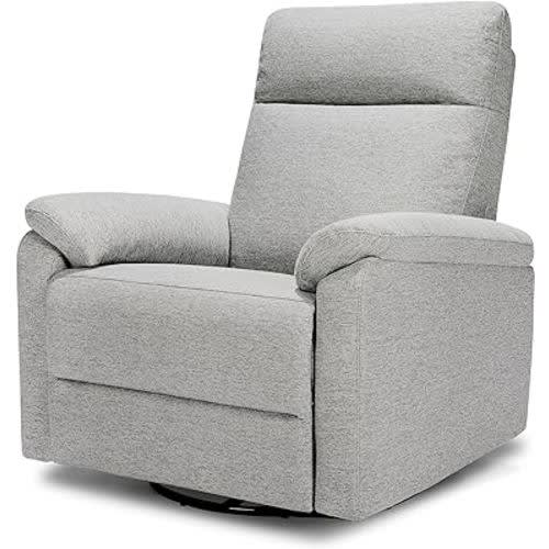 DaVinci Suzy Swivel Recliner in Frost Grey, GREENGUARD Gold & CertiPUR-US® Certified