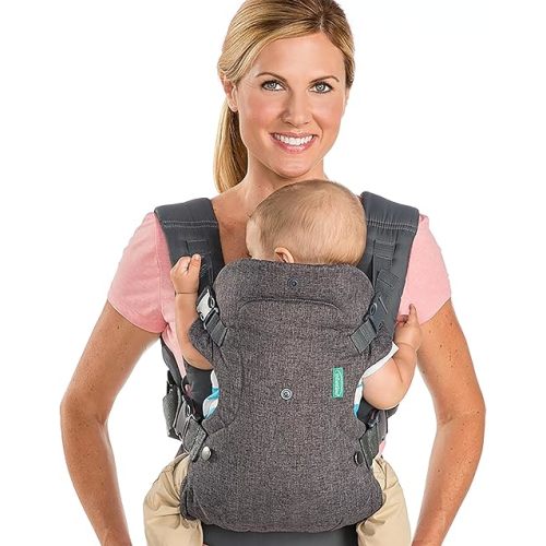Infantino Flip Advanced 4-in-1 Carrier - Ergonomic, convertible, face-in and face-out front and back carry for newborns and older babies 8-32 lbs
