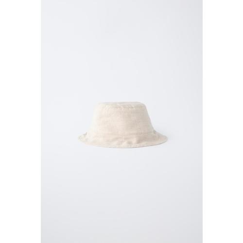 100% LINEN BUCKET HAT - Light beige | ZARA United States