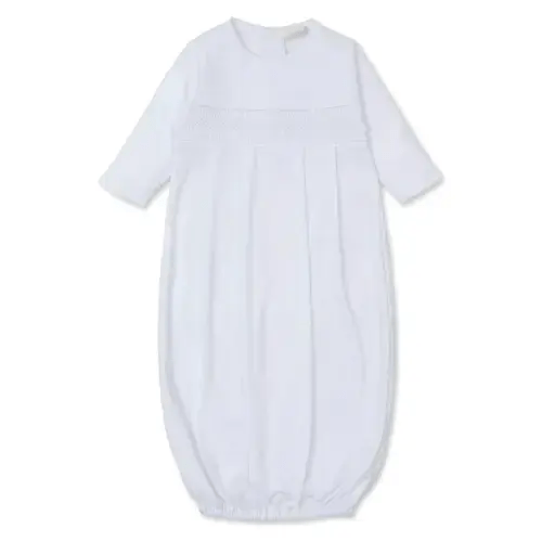 Hand Smocked CLB Charmed White Sack Gown