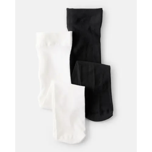 Baby Girl 2-Pack Tights - Black/White | Carter's