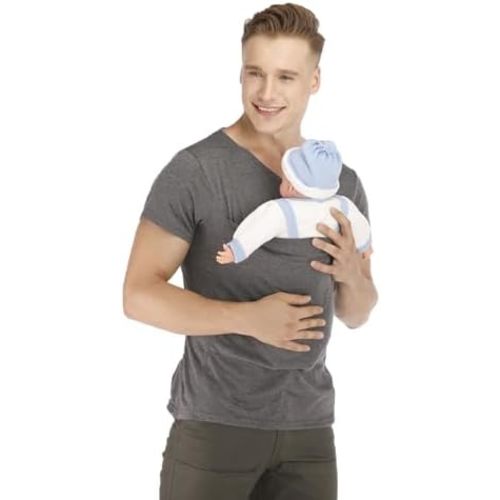 Dad and Mom Kangaroo Carrier Shirt Mens Top Women's Slim Tee Versatile Use Convenient Pockets T-Shirt