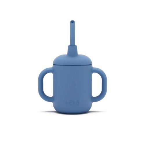 Lalo 4oz 3-in-1 Silicone Training Cup with Straw