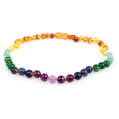 Amber Teething Necklace, Rainbow Baltic Amber