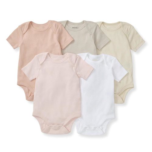 Burt's Bees Baby Unisex Organic Cotton Short and Long Sleeve Bodysuits, 5-Pack