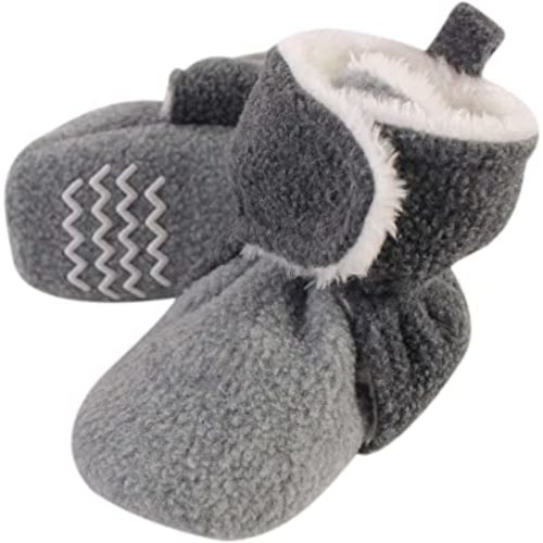 Hudson Baby Unisex Baby Cozy Fleece and Faux Sherpa Booties