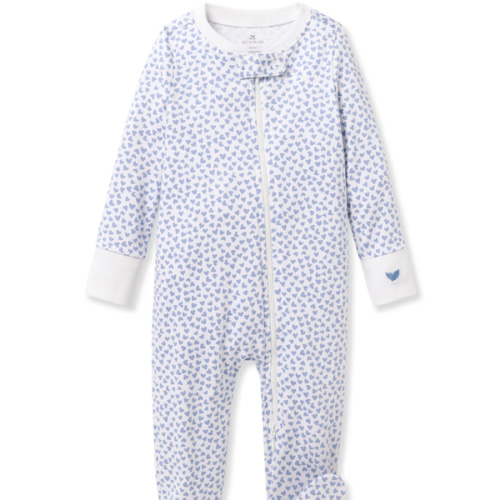 Petite Plume - Baby's Pima Romper in Bluehearts