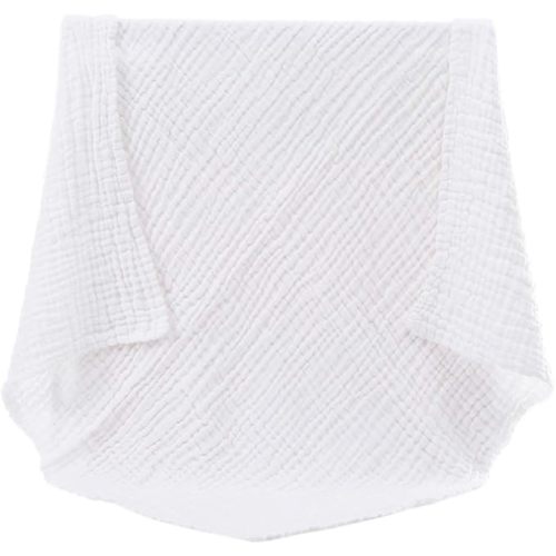 Aablexema Baby Muslin Bath Towels - Set of 2 Large Size 43X43 Inches Swaddle Blanket for Newborn Toddlers Boys Girls (White) - 2 White