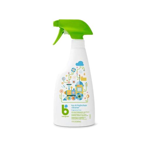 Babyganics Toy & Highchair Cleaner Spray, Fragrance Free, 17oz Spray Bottle