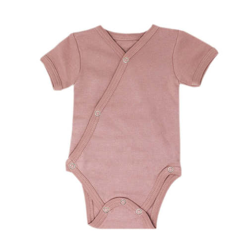 Organic Short-Sleeve Kimono Bodysuit in Mauve – L'ovedbaby