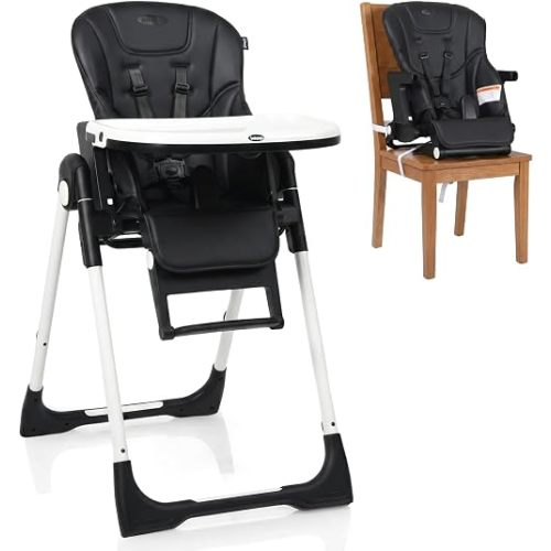 INFANS 4 in 1 High Chair–Booster Seat, Convertible Highchair w/Adjustable Height and Recline,Removable Tray,DetachableCushion, Installation-Free,Simple Fold for Baby, Infant& Toddler