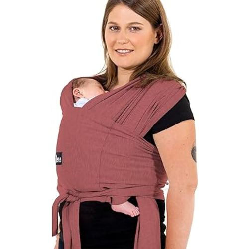 Koala Babycare Baby Carrier Wrap, Adjustable and Easyt-to-Wear As a T-Shirt - Baby Wearing Wrap One Size Fits All - Unisex Infant Wrap Carrier Up to 22lbs
