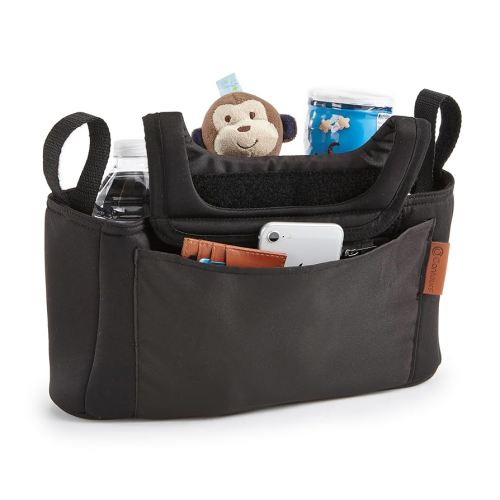 Contours Baby Stroller Organizer, Adjustable Stroller Caddy, Parent Organizer Accessory, Stroller Accessory, Cup Holder and Storage - Compatible with Select Contours Strollers and Wagons - Black