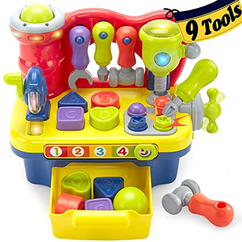 Hahaland Toys for 1 Year Old Boy Gifts Toy, Multifunctional Music Light Workbench for Baby Toys 6 to 12-18 Months, Toddler Toys Age 1-2 Baby Boy Toys Gifts Toys for 2 3 Year Old Boy Girl Birthday Gift