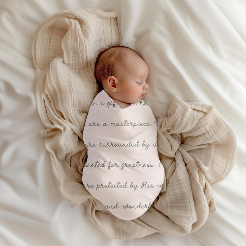 Baby Girl Swaddle Blanket with Bible Verses | Adorable New Baby Gift, Perfect for Baptism & Baby Showers