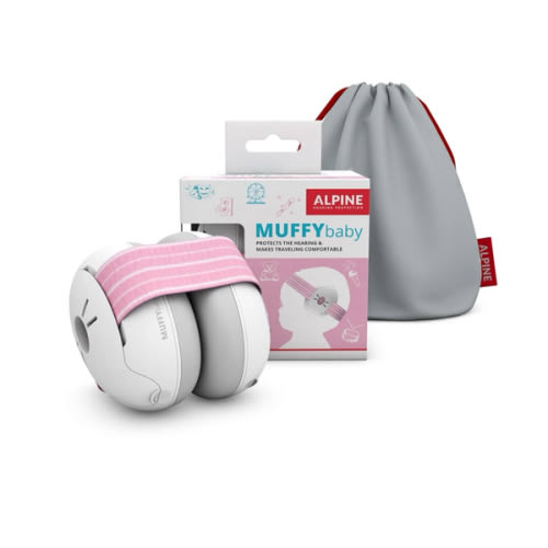Alpine Muffy Baby Ear Protection for Babies and Toddlers up to 36 Months - CE & ANSI Certified - Noise Reduction Earmuffs - Comfortable Baby Headphones Against Hearing Damage & Improves Sleep - Pink