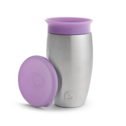 Miracle Stainless Steel 360° Sippy Cup, 10oz | Munchkin - Dark Purple