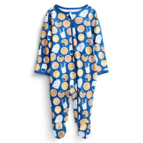 Wonder Nation Organic Cotton Baby Unisex Zip Front Footed Sleep N Play Pajamas, Sizes Preemie-6/9 Months