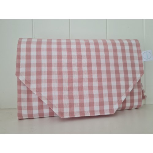 Antique Pink Gingham Nappy change mat clutch - Nappy - Nappy Clutch  - Diaper clutch - Nappy wallet - Change *MADE TO ORDER*