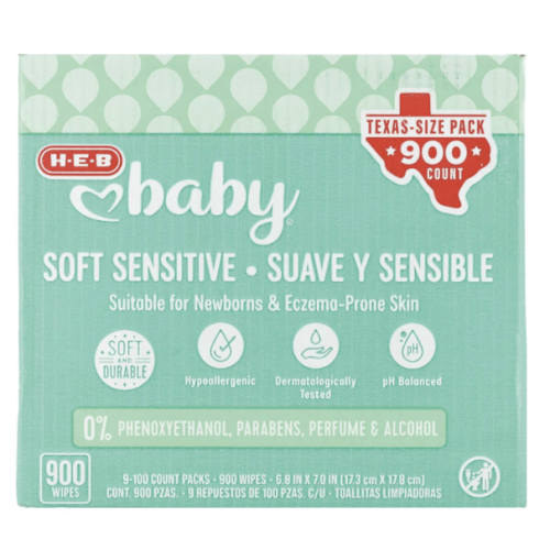 H‑E‑B Baby Soft Sensitive Wipes - Texas-Size Pack