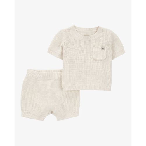 Baby 2-Piece Knit Tee & Short Set - Khaki - Carter's | Carter's
