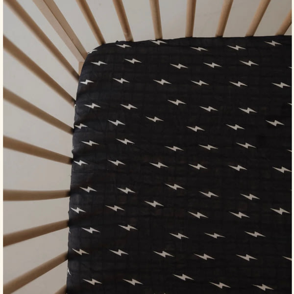 Muslin Crib Sheet | Midnight Bolt
