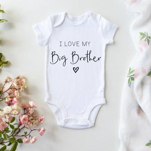 I Love My Big Brother Baby Onesie – Cute Sibling Bodysuit, Baby Clothes, Matching Family Outfits, Newborn Gift, Personalized Baby Shirt