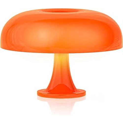 Orange Mushroom Lamp, Vintage Table Lamp, Mid Century Modern Retro Mushroom Style,Cordless Touch Lamps Bedside Charging Model,Dimmable for bedrooms Living Room Home Decor(Touch Adjustable Version)