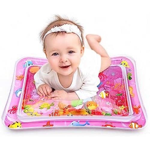 Tummy Time Water Mat for Girl, Water Play Mat for Babies Inflatable Tummy Time Water Play Mat for Infants and Toddlers 3 to 12 Months Promote Development Toys Cute Baby, Pink