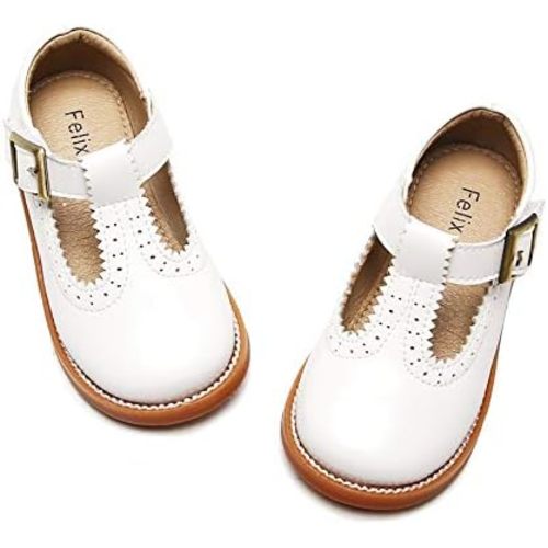 Felix & Flora Toddler Little Girl Mary Jane Dress Shoes - Ballet Flats for Easter Flower Girl Party School Shoes.